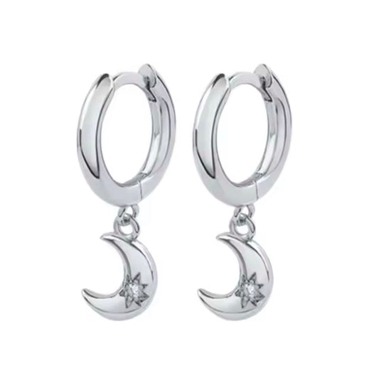 CRESCENT EARRINGS - SILVER