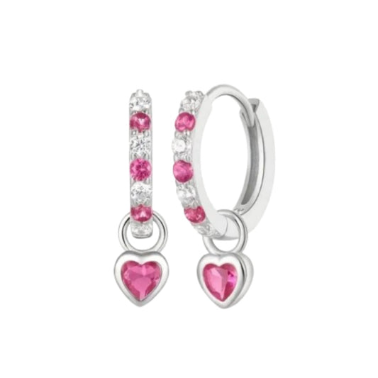 ROSE HEART EARRINGS - SILVER